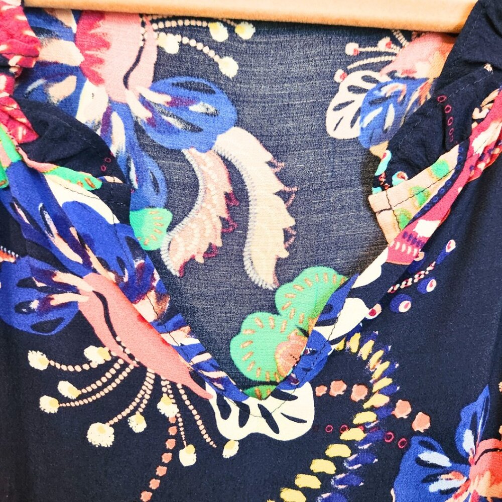 Talbots Navy Blue Floral Paisley Dress | Midi Dress | Size 10 - Picture 5 of 10